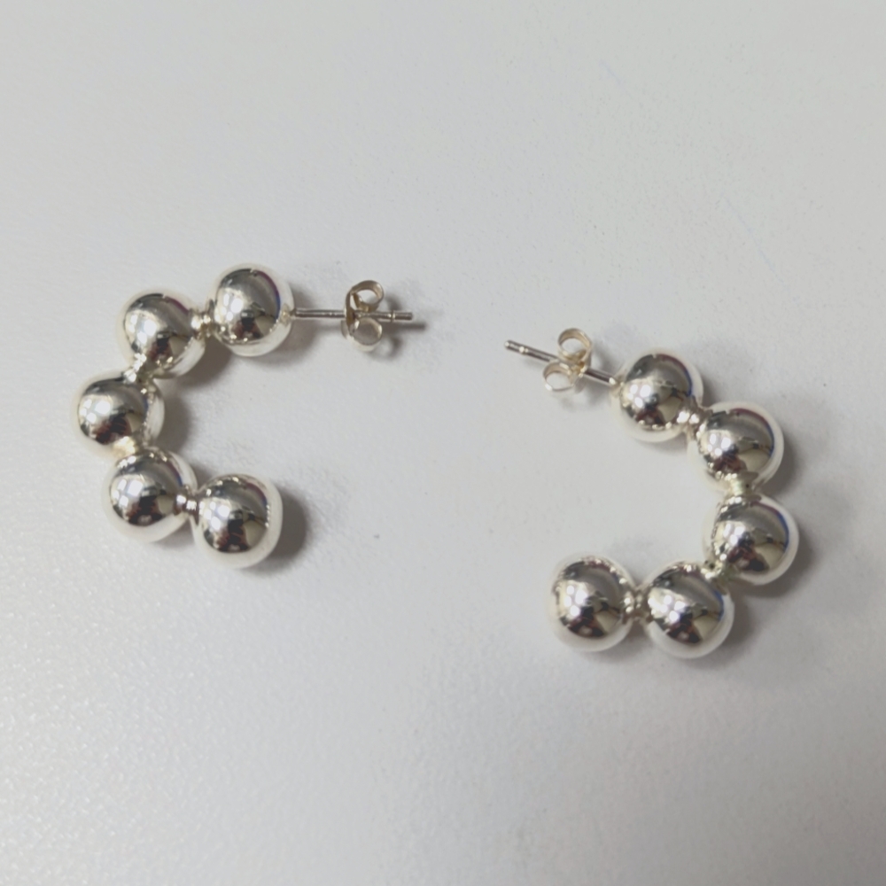 Vintage Sterling Silver Hoop Earrings